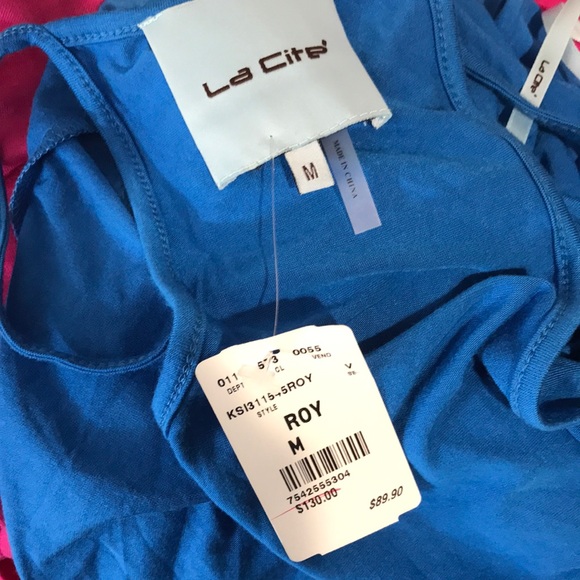 NWT Blue Racerback Jersey Dress SiZe M - Picture 3 of 3